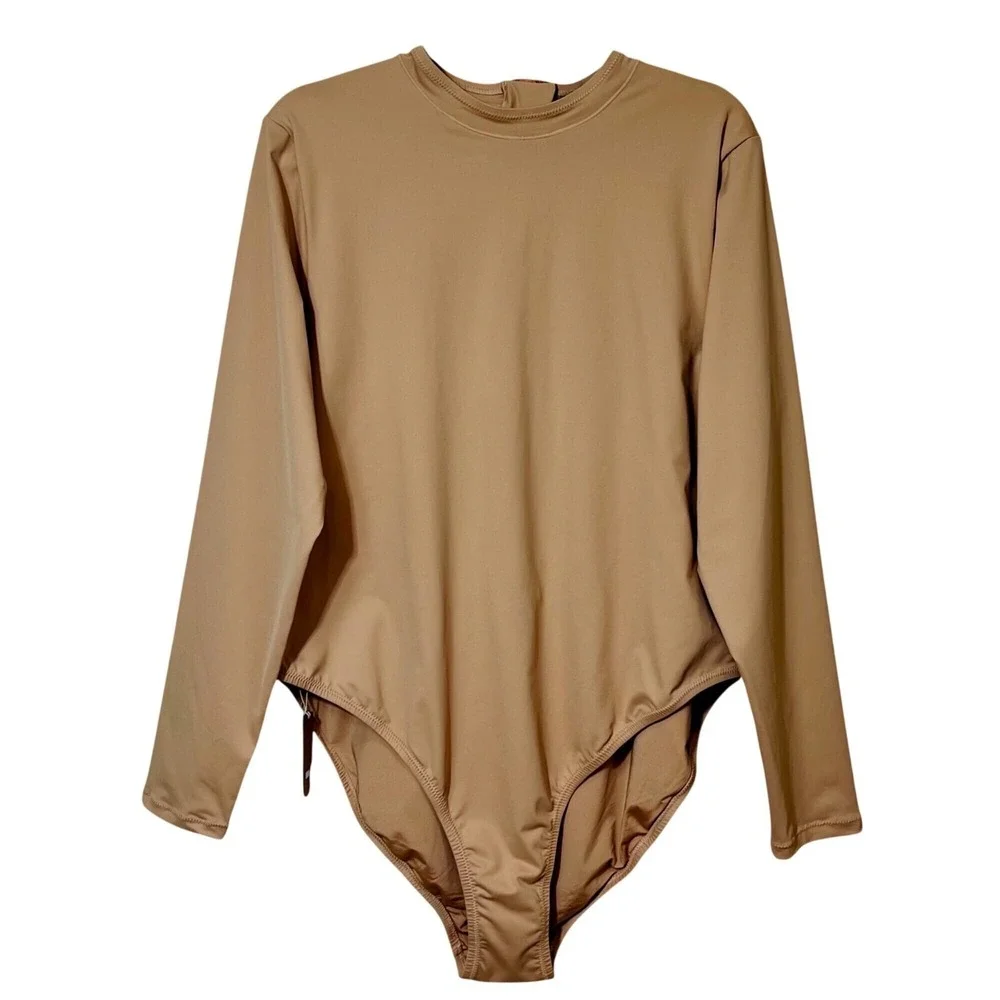 SKIMS Swim Long Sleeve‎ One Piece Ochre 3X